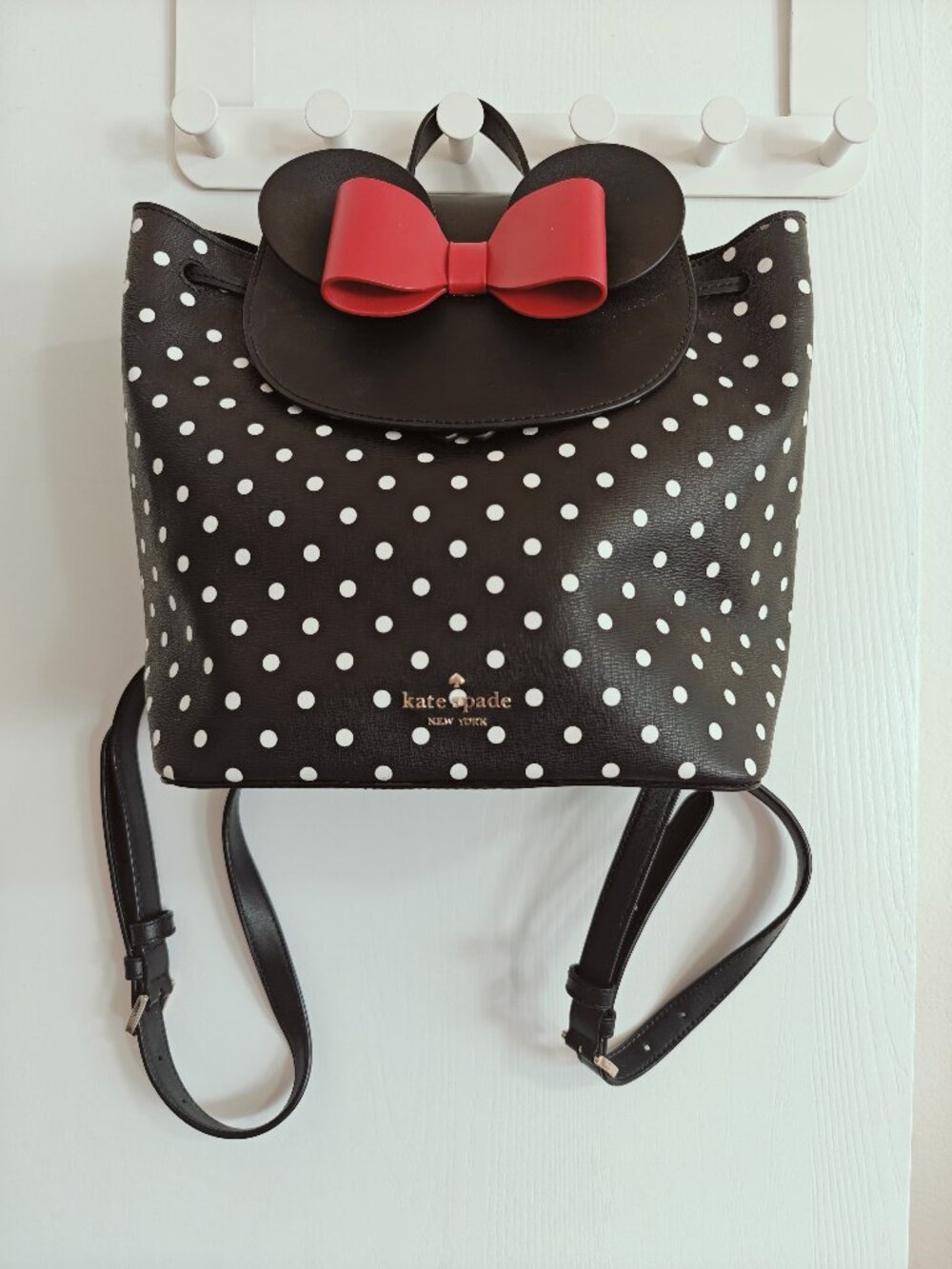 Kate Spade x Disney Minnie Mouse Polka Dot Leather Backpack K4642